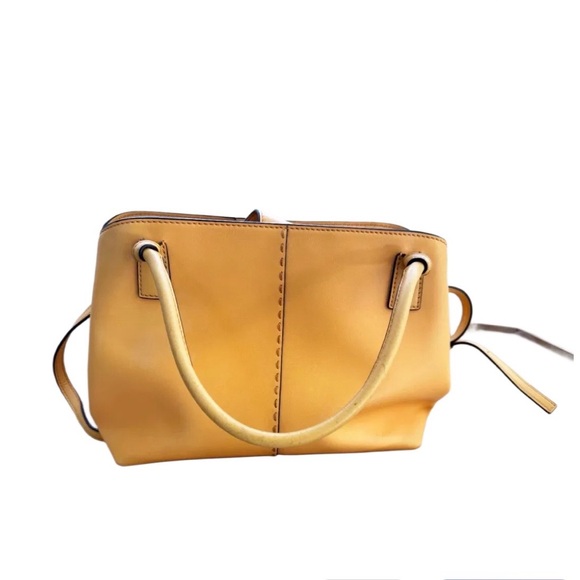 Tory Burch McGraw Small Leather Tote – Butter Yellow - Picture 2 of 16